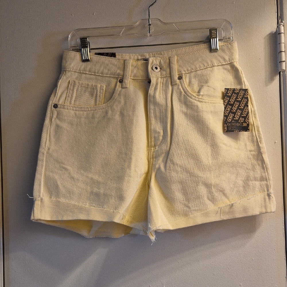 Vans Women's Cream Denim High-Rise Shorts